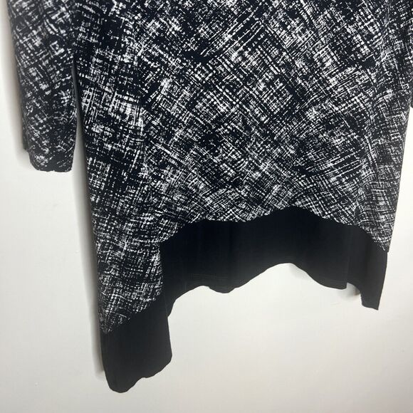 J Jill Women’s Abstract Printed Tunic Shirt Medium Asymmetrical Stretch Casual - Picture 4 of 8